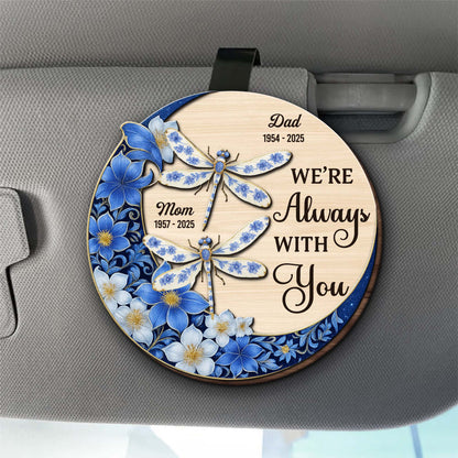 I'm Always With You, Doves And Flowers - Personalized Custom Shaped Car Visor Clip - HME321_VIS