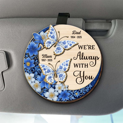 I'm Always With You, Doves And Flowers - Personalized Custom Shaped Car Visor Clip - HME321_VIS