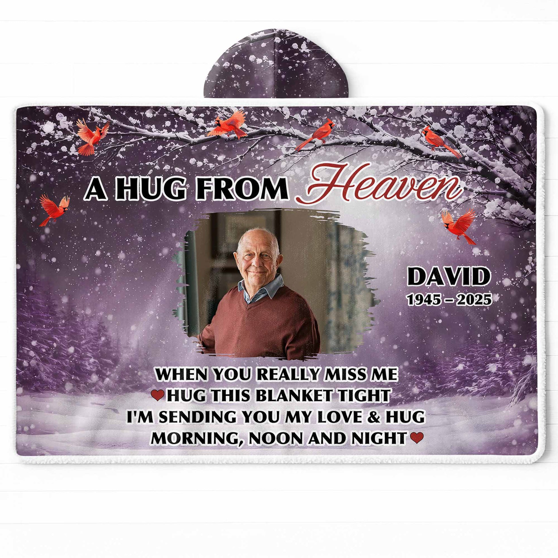 A Hug From Heaven, Winter Scene With Red Birds