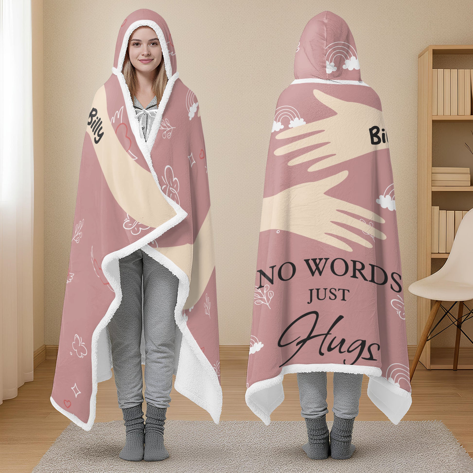 No Words Just Hugs, Hands and Hearts Design