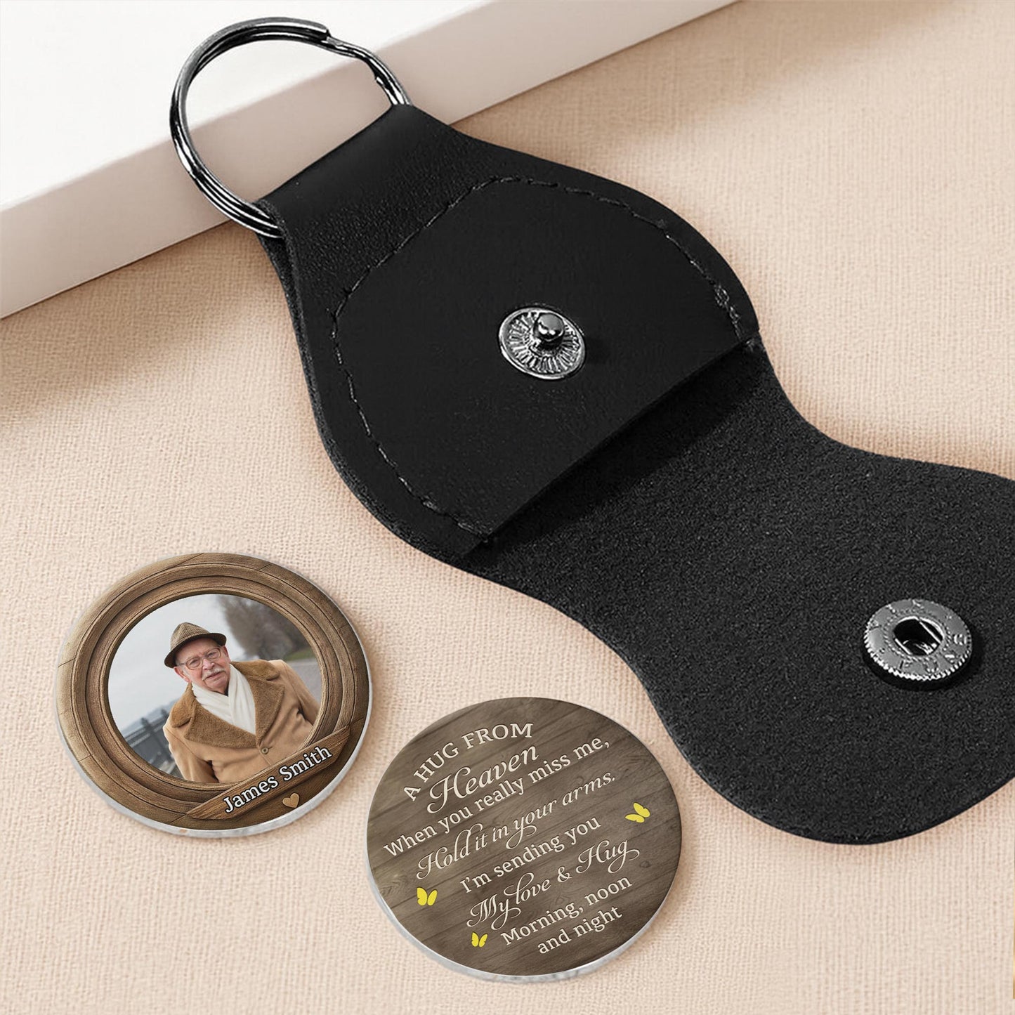 A Hug From Heaven, Customizable Keychain With Hearts