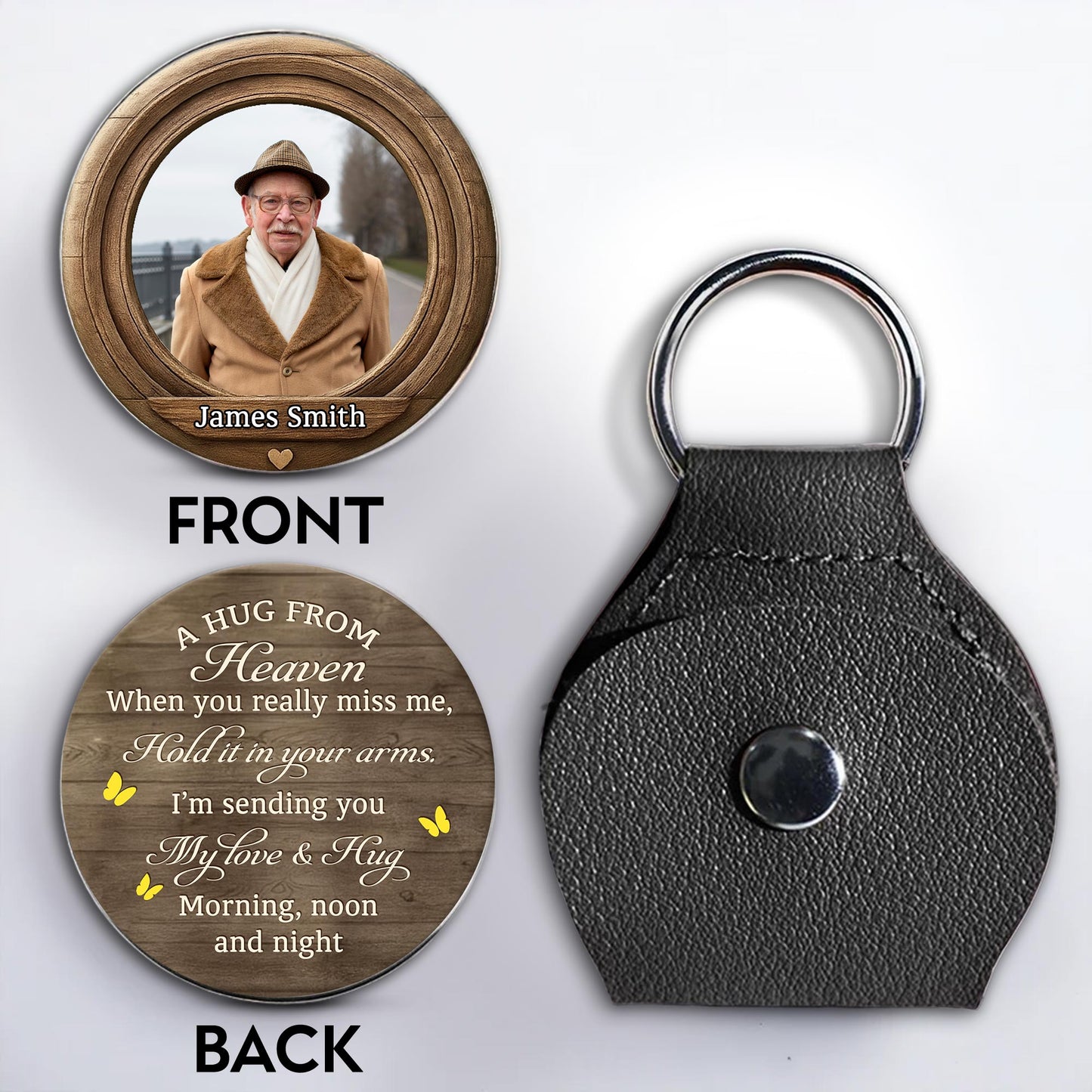 A Hug From Heaven, Customizable Keychain With Hearts