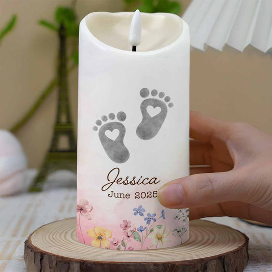 No Footprint So Small, Footprints And Flowers Candle