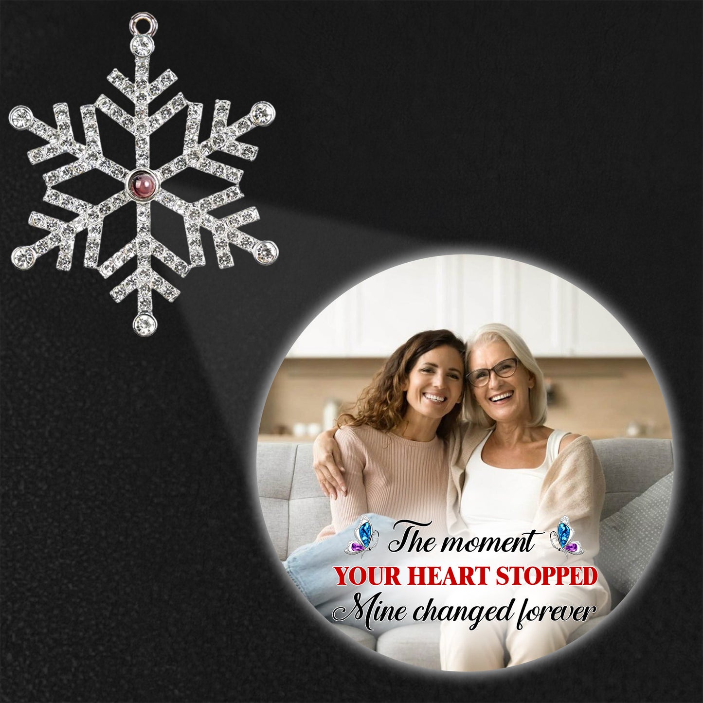 The Moment Your Heart Stopped, Snowflake Photo Keepsake