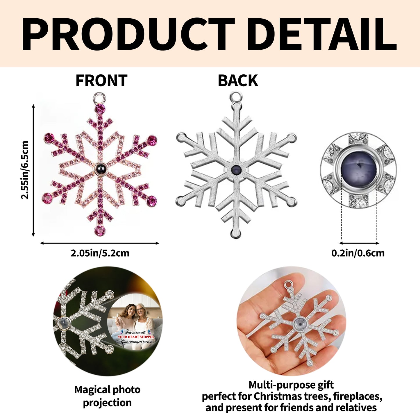 The Moment Your Heart Stopped, Snowflake Photo Keepsake