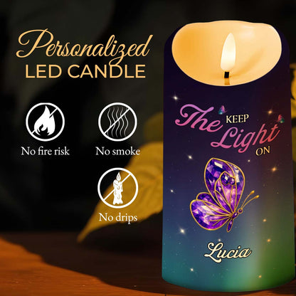 Keep The Light On, Butterfly And Stars Design