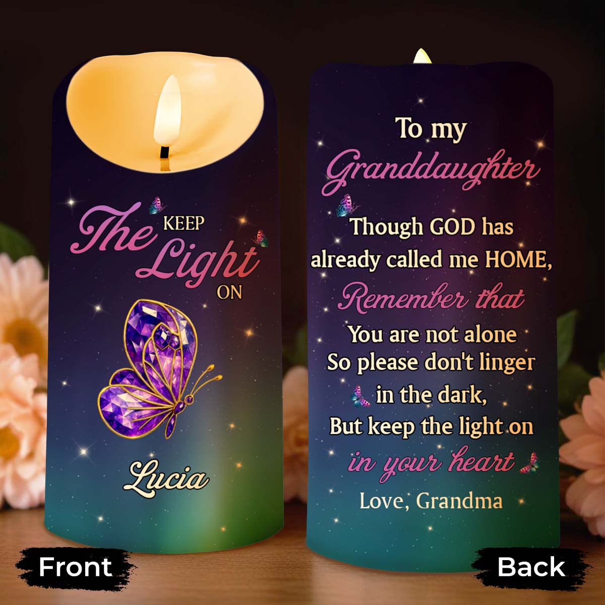 Keep The Light On, Butterfly And Stars Design