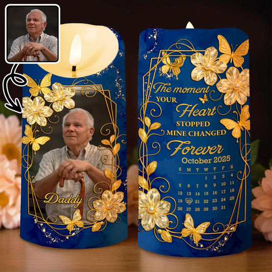 The Moment Your Heart Stopped, Mine Changed Forever, Flowers and Calendar Design