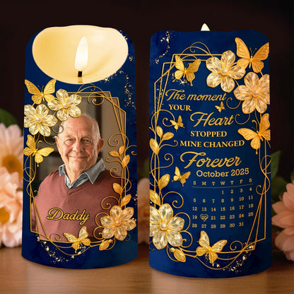 The Moment Your Heart Stopped, Mine Changed Forever, Flowers and Calendar Design