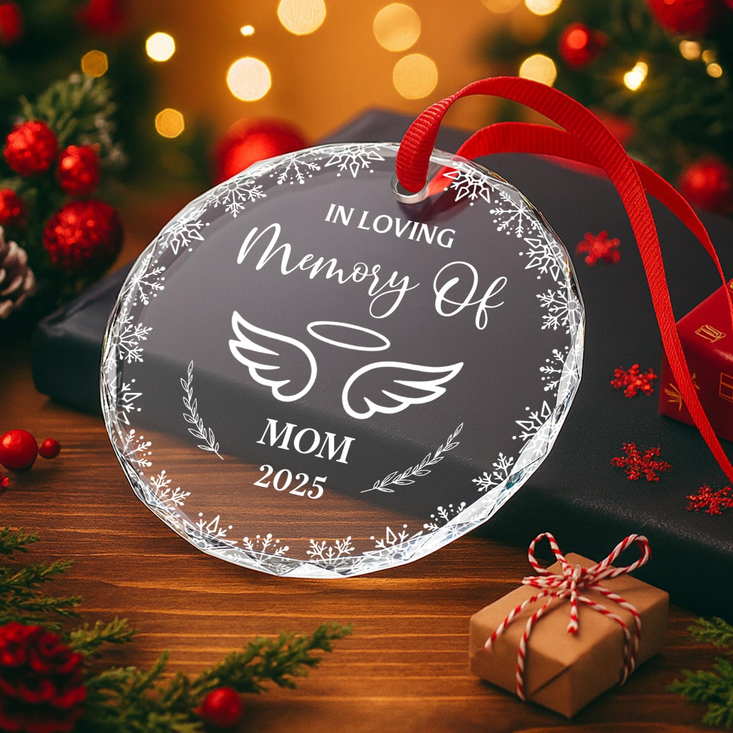 In Loving Memory Of With Wings And Floral Elements