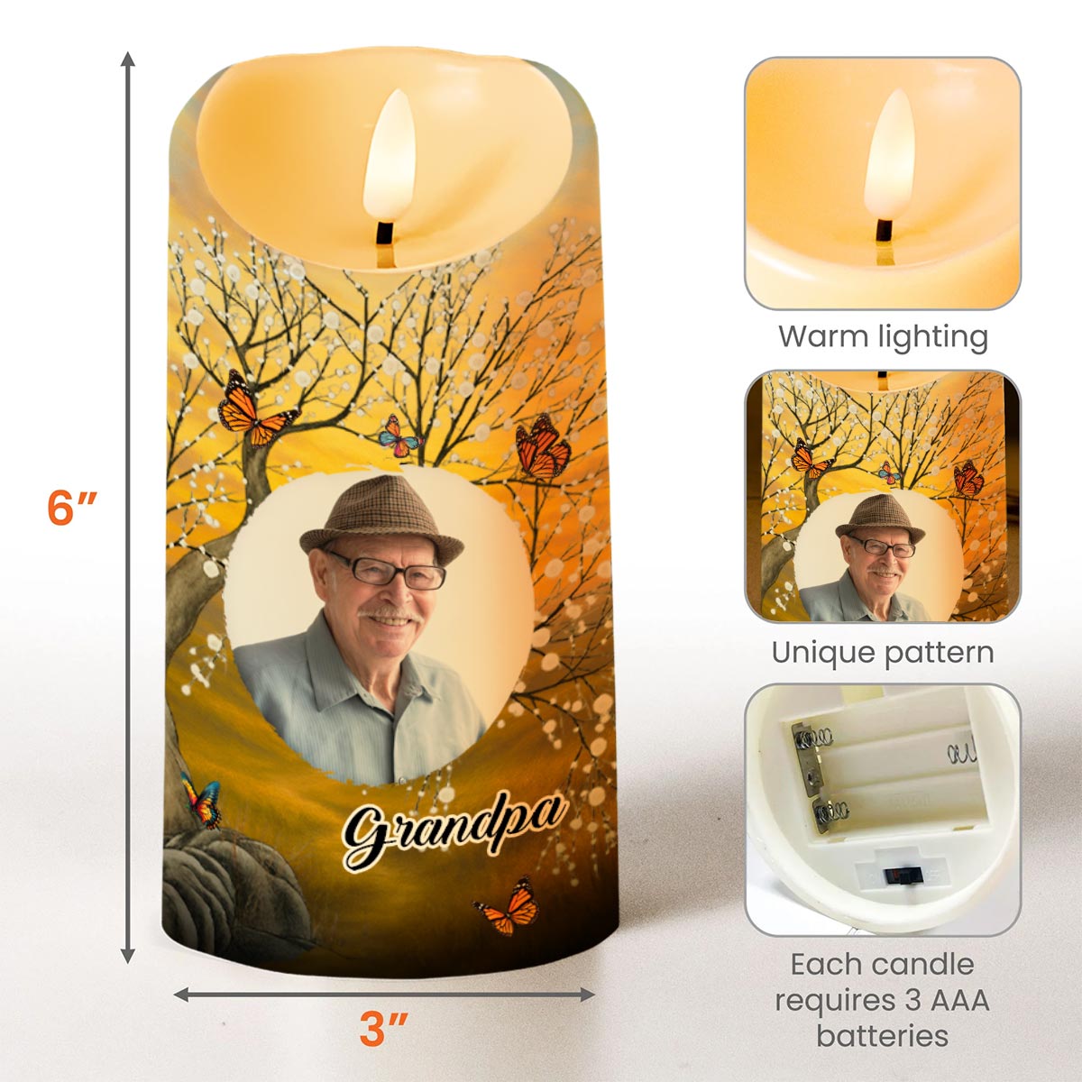 The Moment Your Heart Stopped, Memorial Candle With Butterflies