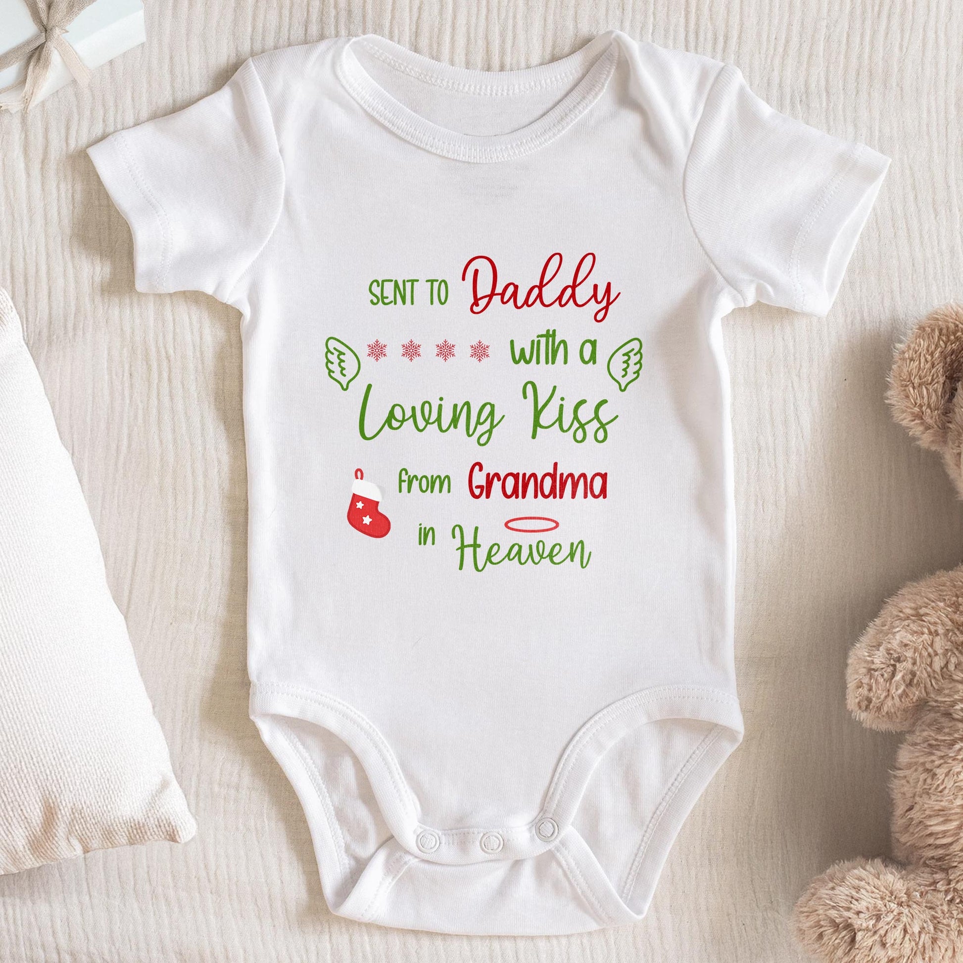 Loving Kiss From Grandma in Heaven Baby Onesie