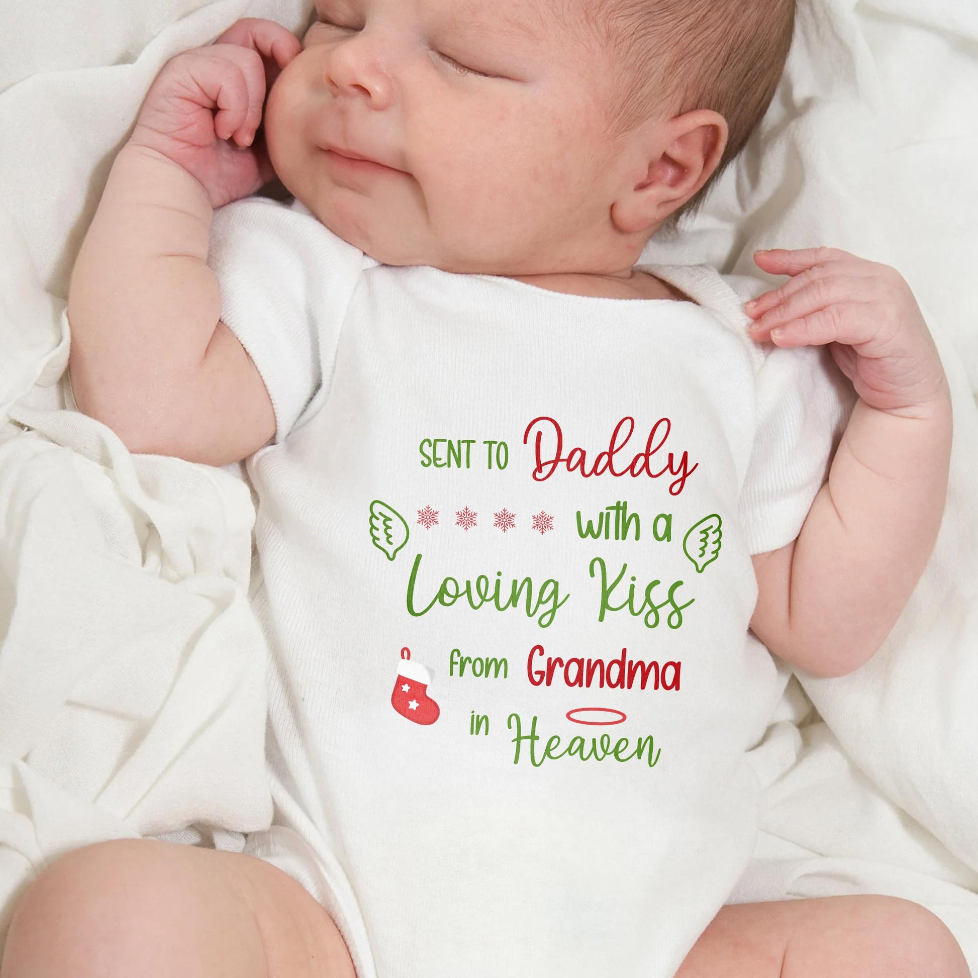 Loving Kiss From Grandma in Heaven Baby Onesie