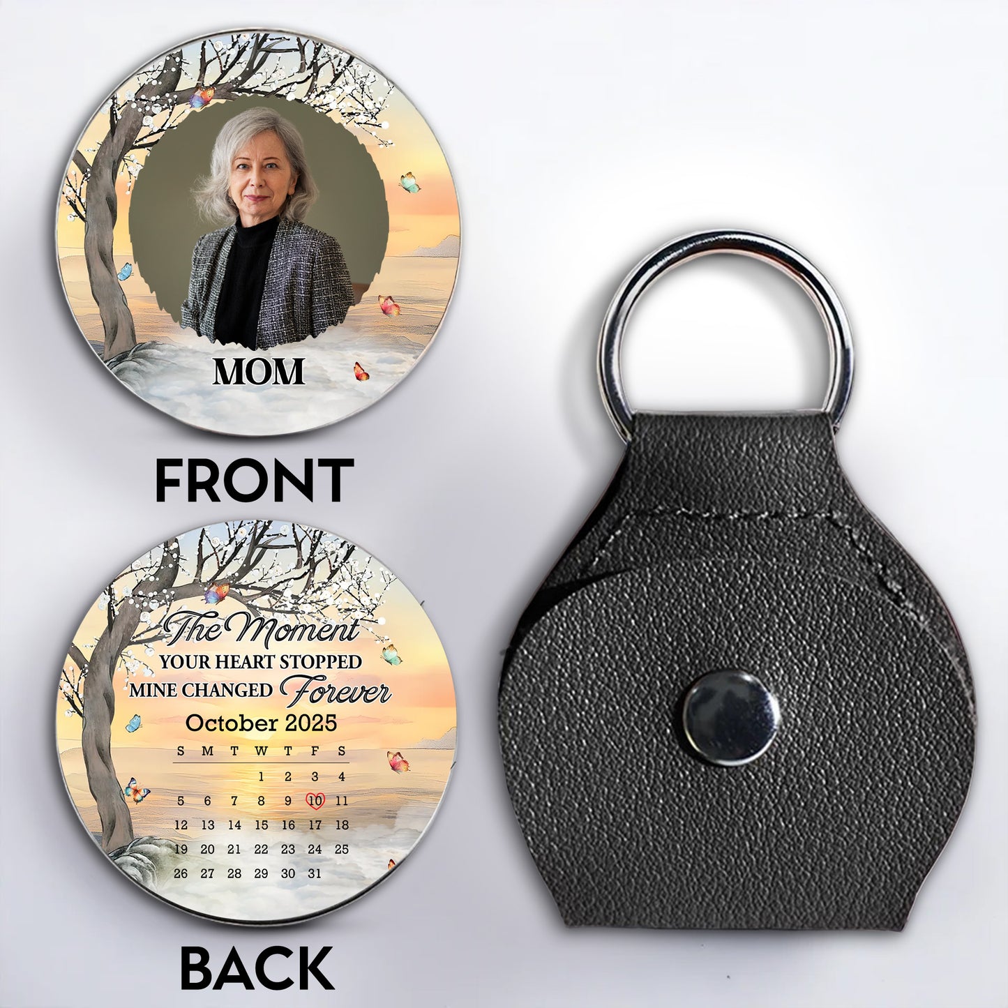 The Moment Your Heart Stopped, Tree and Calendar Keychain - Personalized Custom Pocket Hug - HME358_HTOK