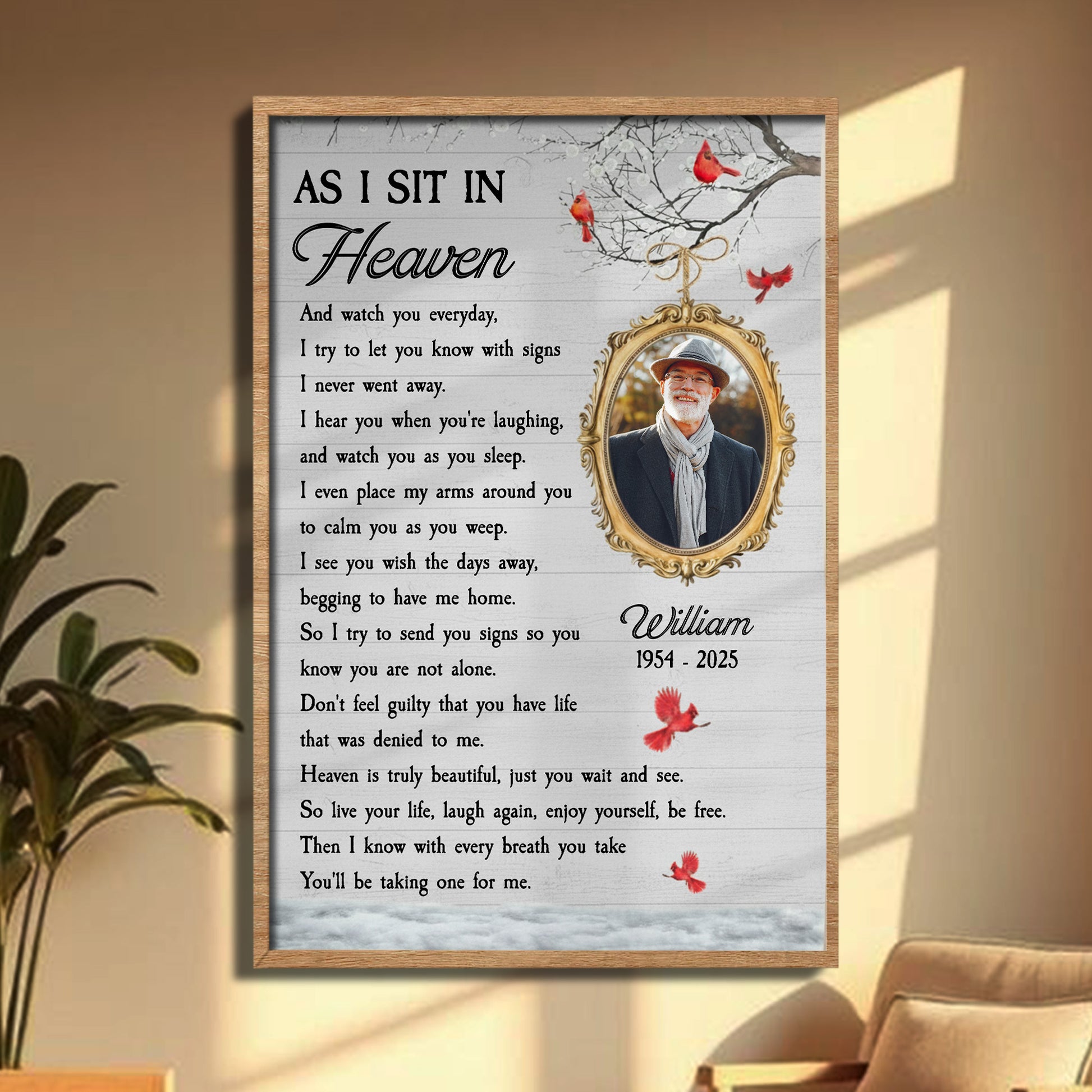 As I Sit In Heaven, Watching You Every Day With Cardinal Birds