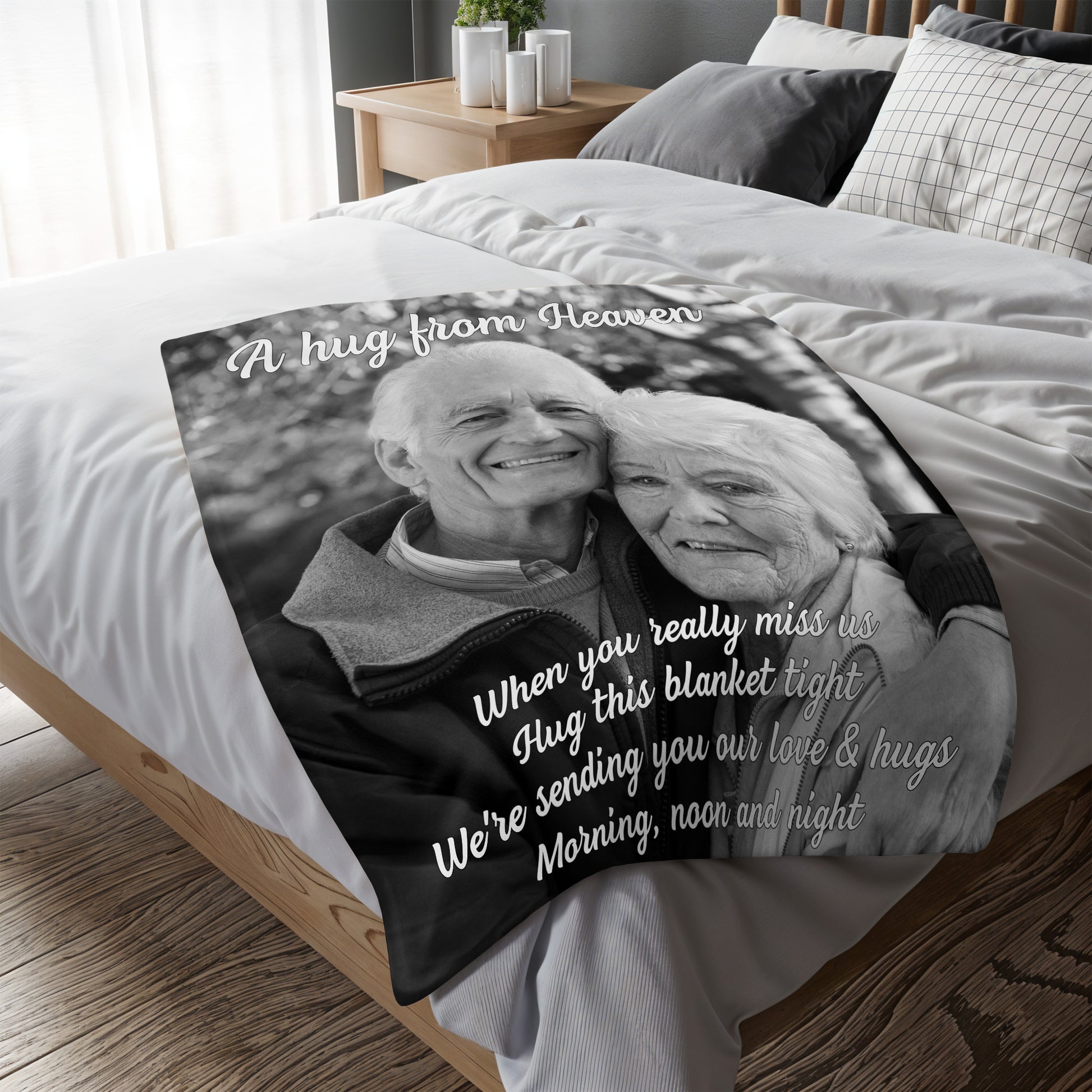 A Hug From Heaven, Elderly Couple Memorial Blanket