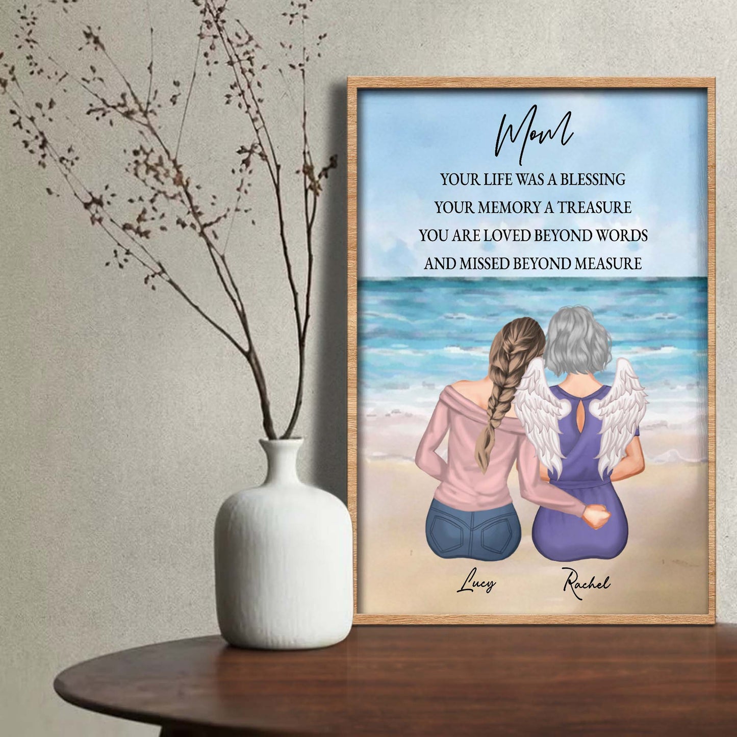 Your Life Was A Blessing Memorial Angel Wings Sunset