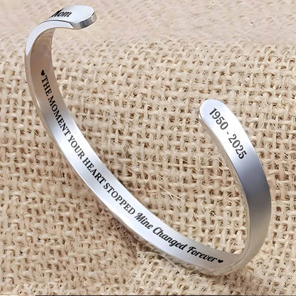 The Moment Your Heart Stopped Mine Changed Forever Bracelet Cuff