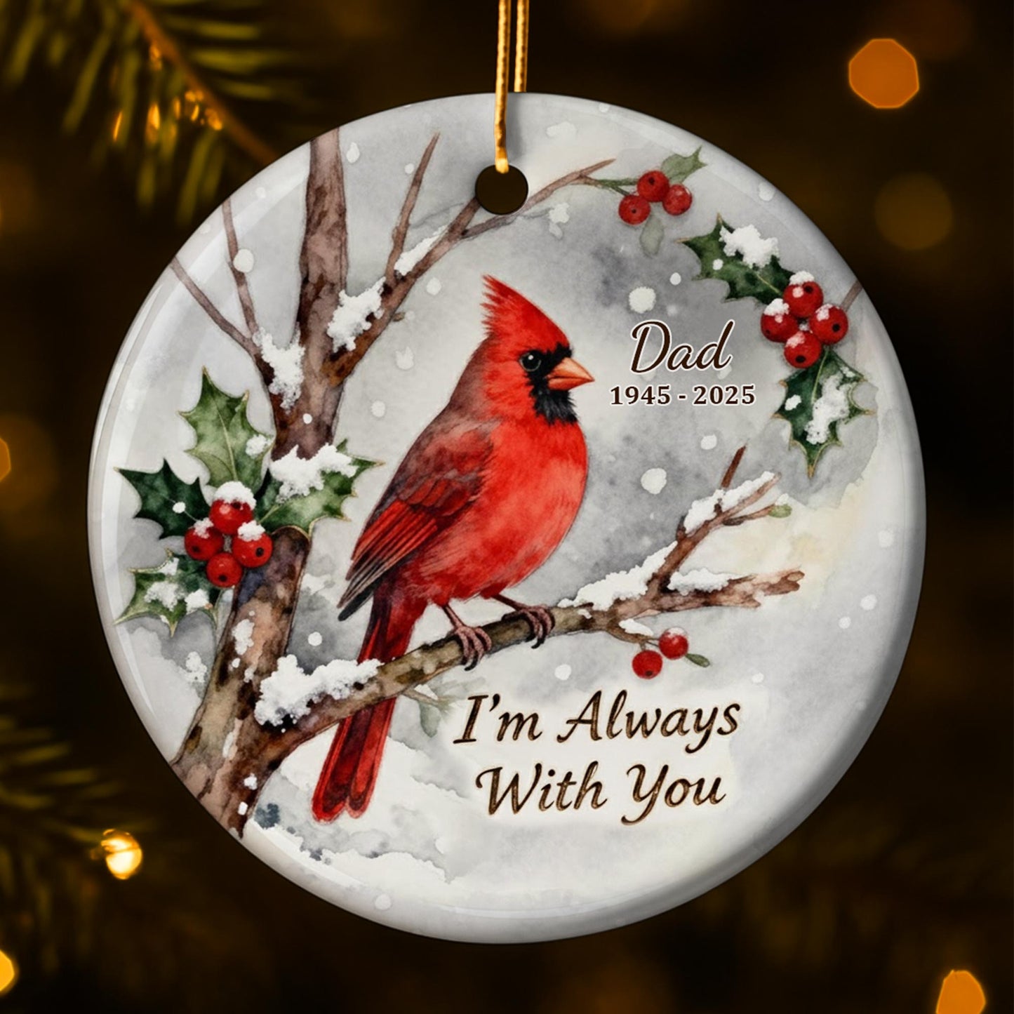 I'm Always With You Cardinal Snow Scene