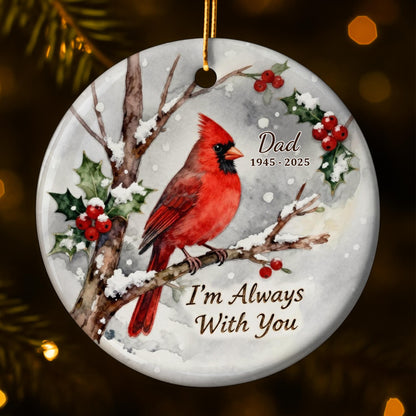 I'm Always With You Cardinal Snow Scene
