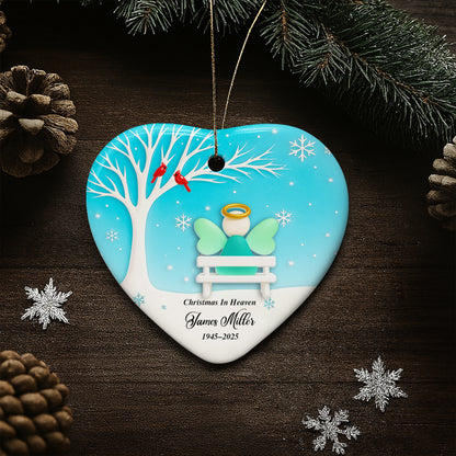 Christmas In Heaven With Tree And Snowflakes