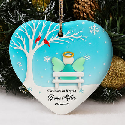 Christmas In Heaven With Tree And Snowflakes