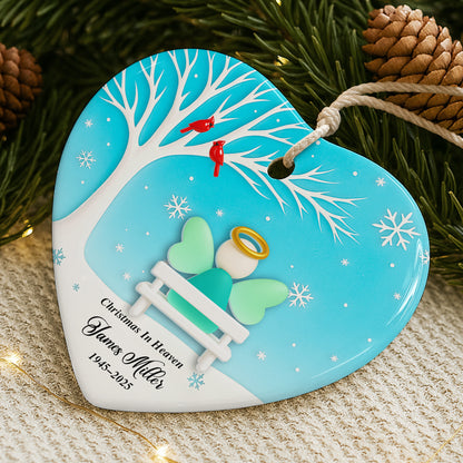 Christmas In Heaven With Tree And Snowflakes