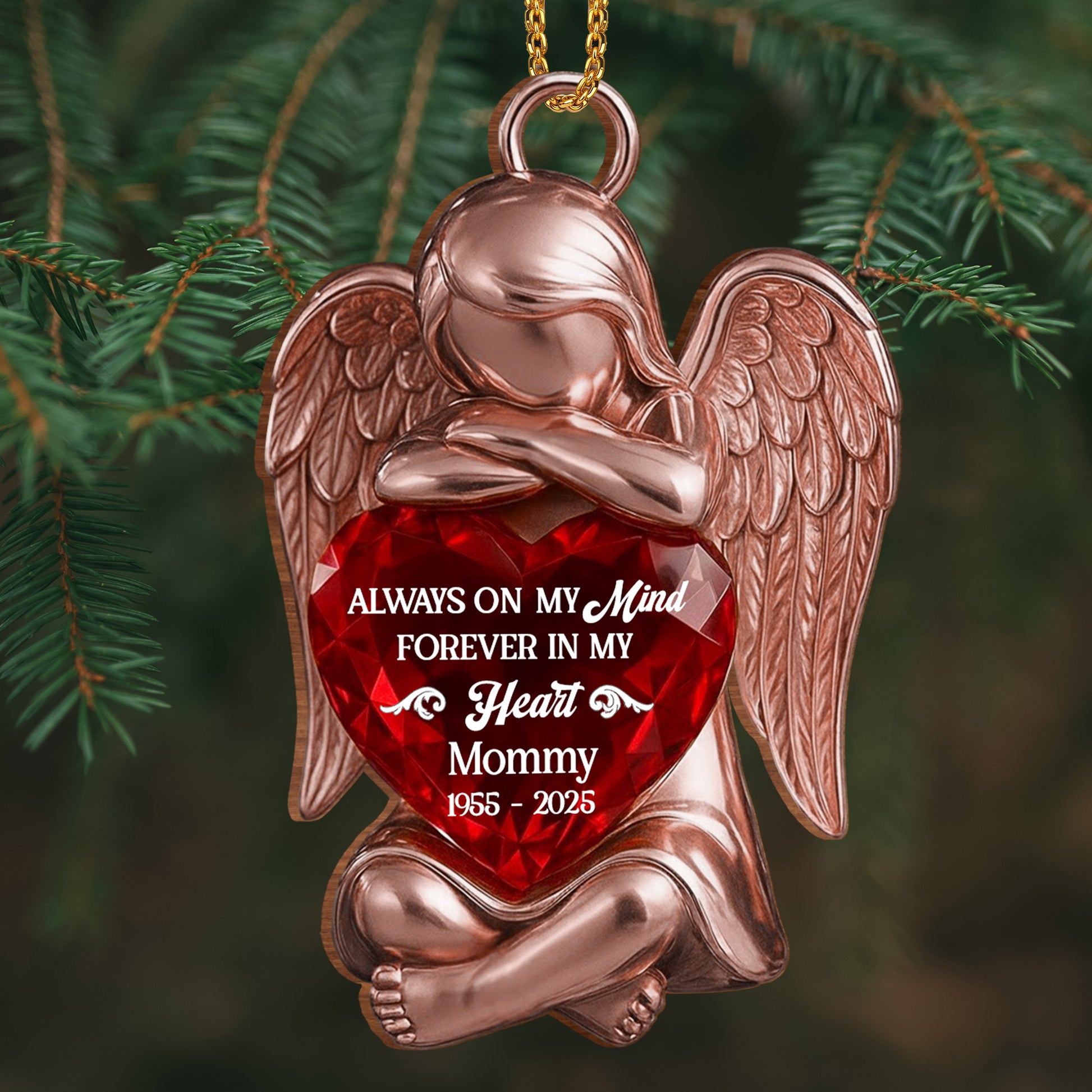Always On My Mind Forever In My Heart Angel Heart Ornament