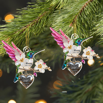 A Big Piece Of My Heart Lives In Heaven, Hummingbird And Flowers