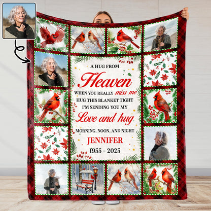 A Hug From Heaven, Blanket With Cardinal Birds And Holly Berries