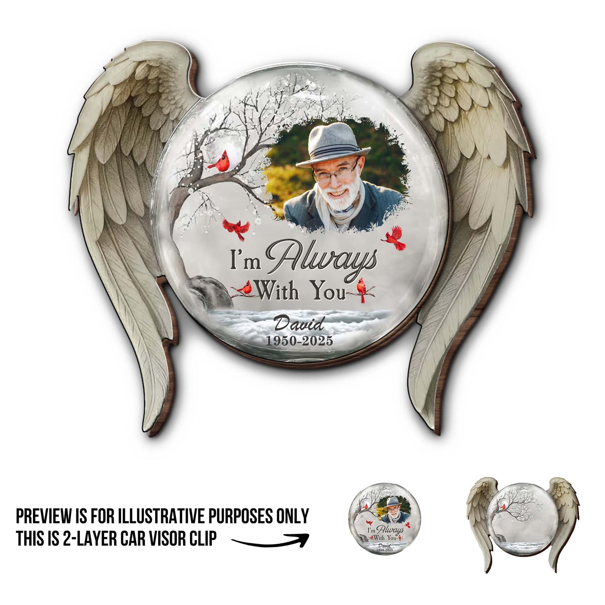 I'm Always With You Angel Design With Cardinal Bird