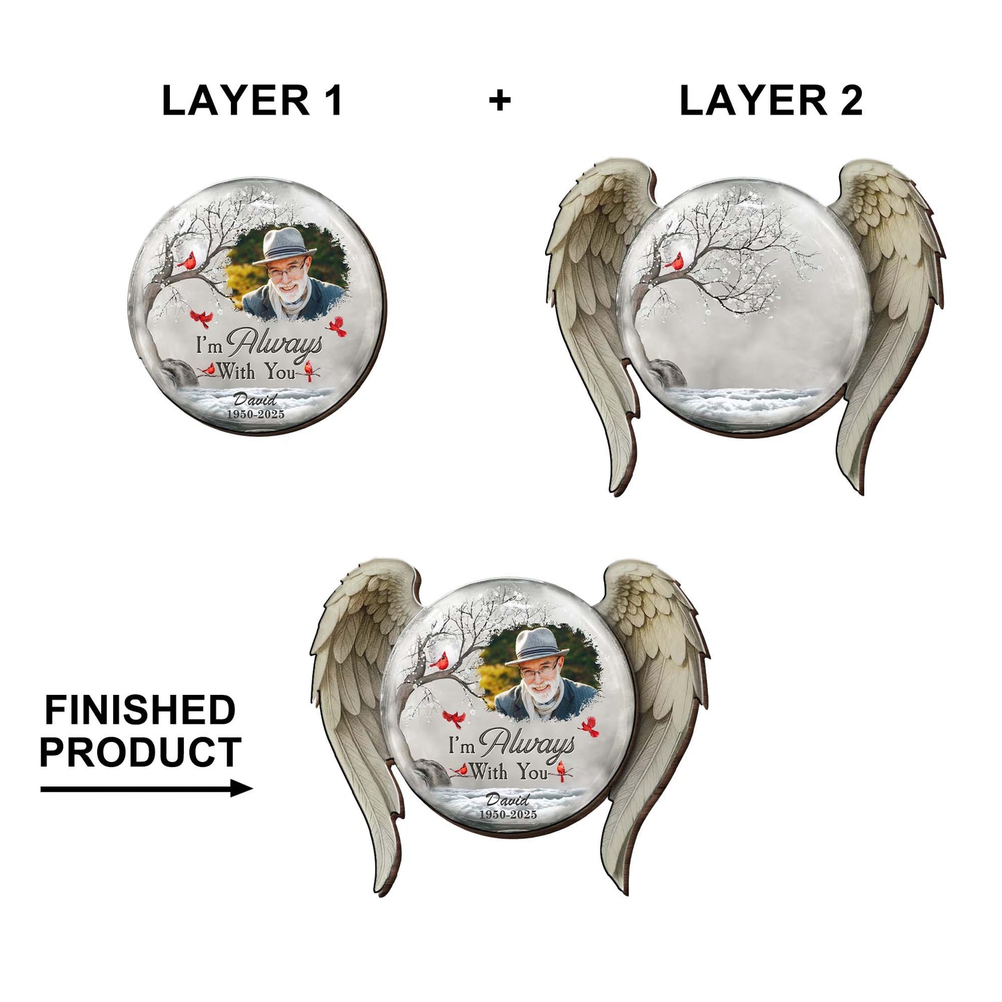 I'm Always With You Angel Design With Cardinal Bird