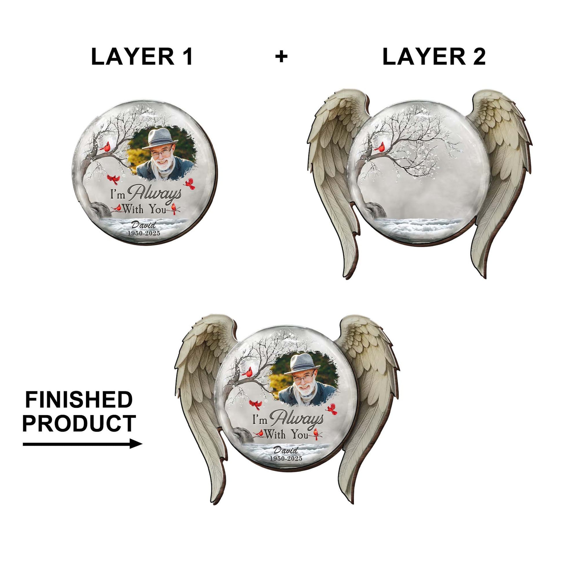 I'm Always With You Angel Design With Cardinal Bird