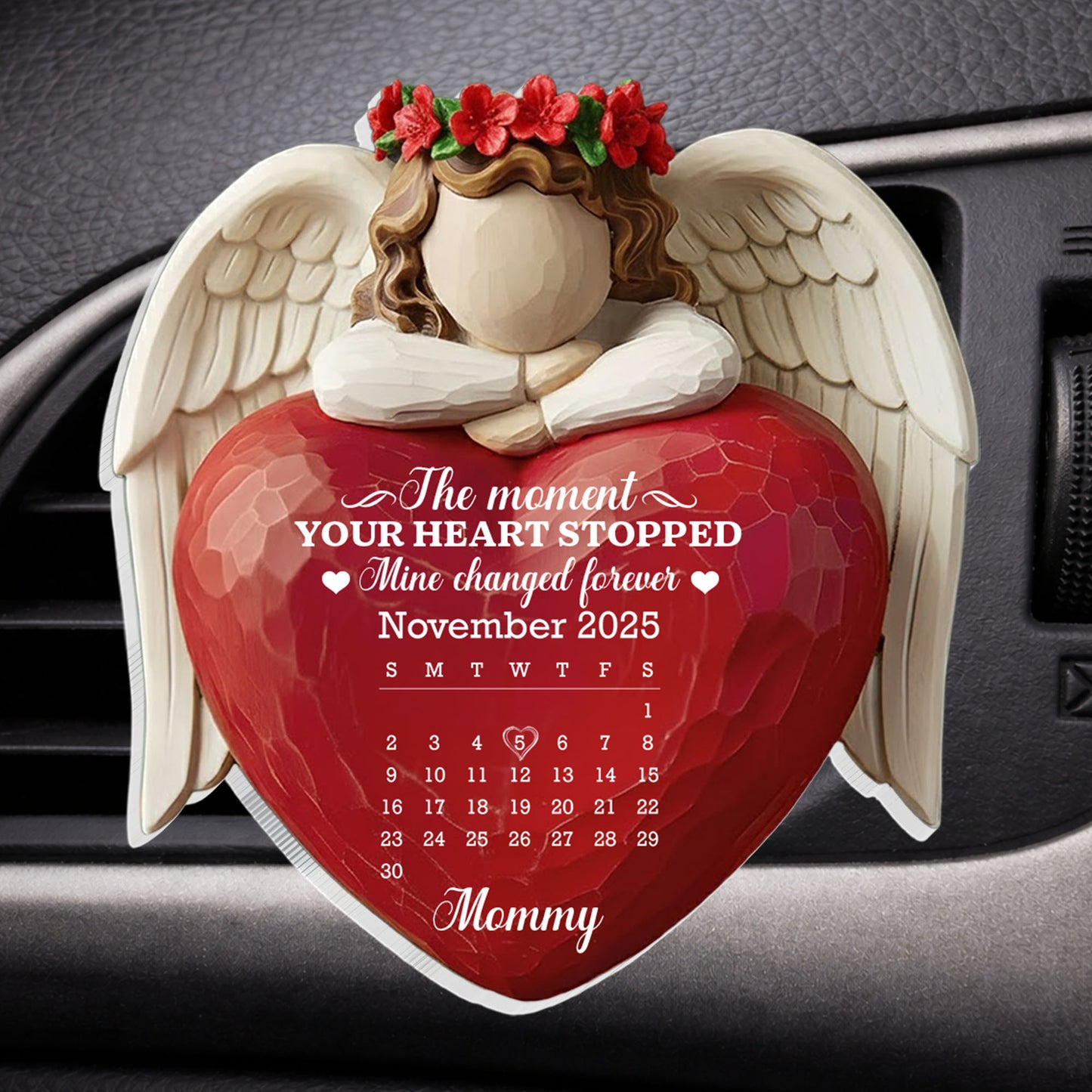 The Moment Your Heart Stopped Mine Changed Forever Angel Wings Heart Calendar