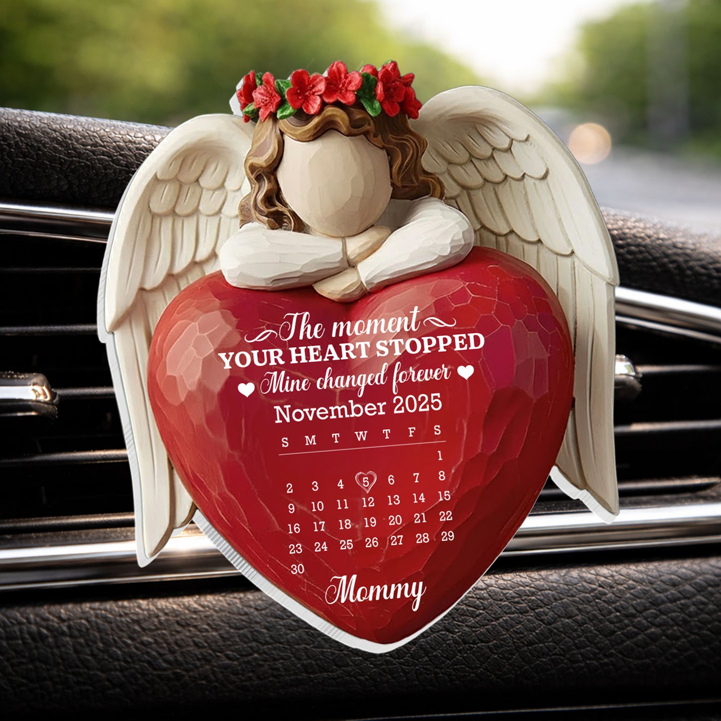 The Moment Your Heart Stopped Mine Changed Forever Angel Wings Heart Calendar