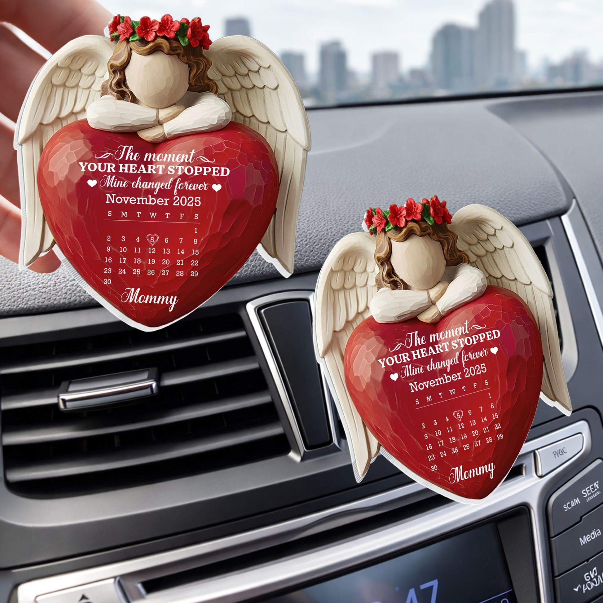 The Moment Your Heart Stopped Mine Changed Forever Angel Wings Heart Calendar