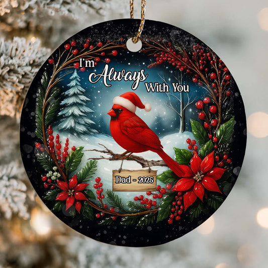 I'm Always With You, Cardinal And Poinsettia Design