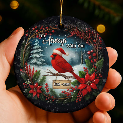 I'm Always With You, Cardinal And Poinsettia Design