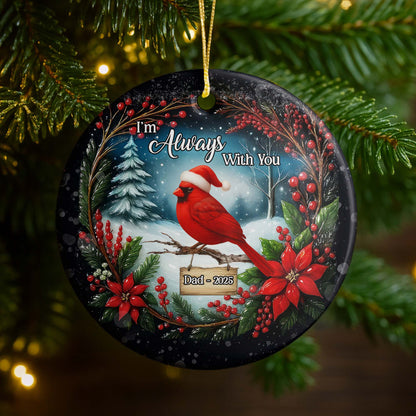 I'm Always With You, Cardinal And Poinsettia Design