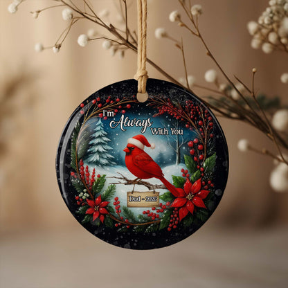 I'm Always With You, Cardinal And Poinsettia Design