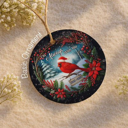I'm Always With You, Cardinal And Poinsettia Design