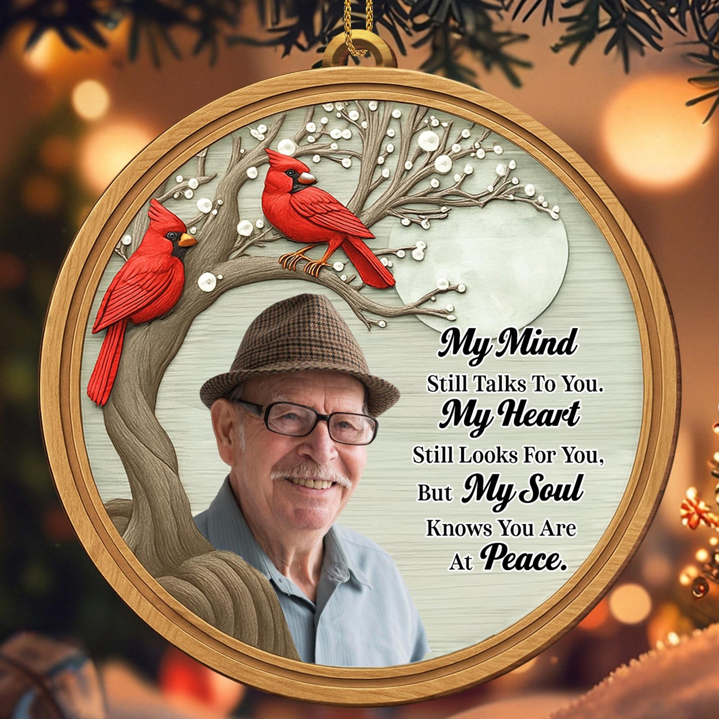 My Mind Still Talks To You, Cardinal Tree Branch Ornament