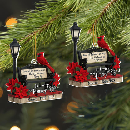 Those We Love Don't Go Away, Cardinal And Poinsettia Ornament