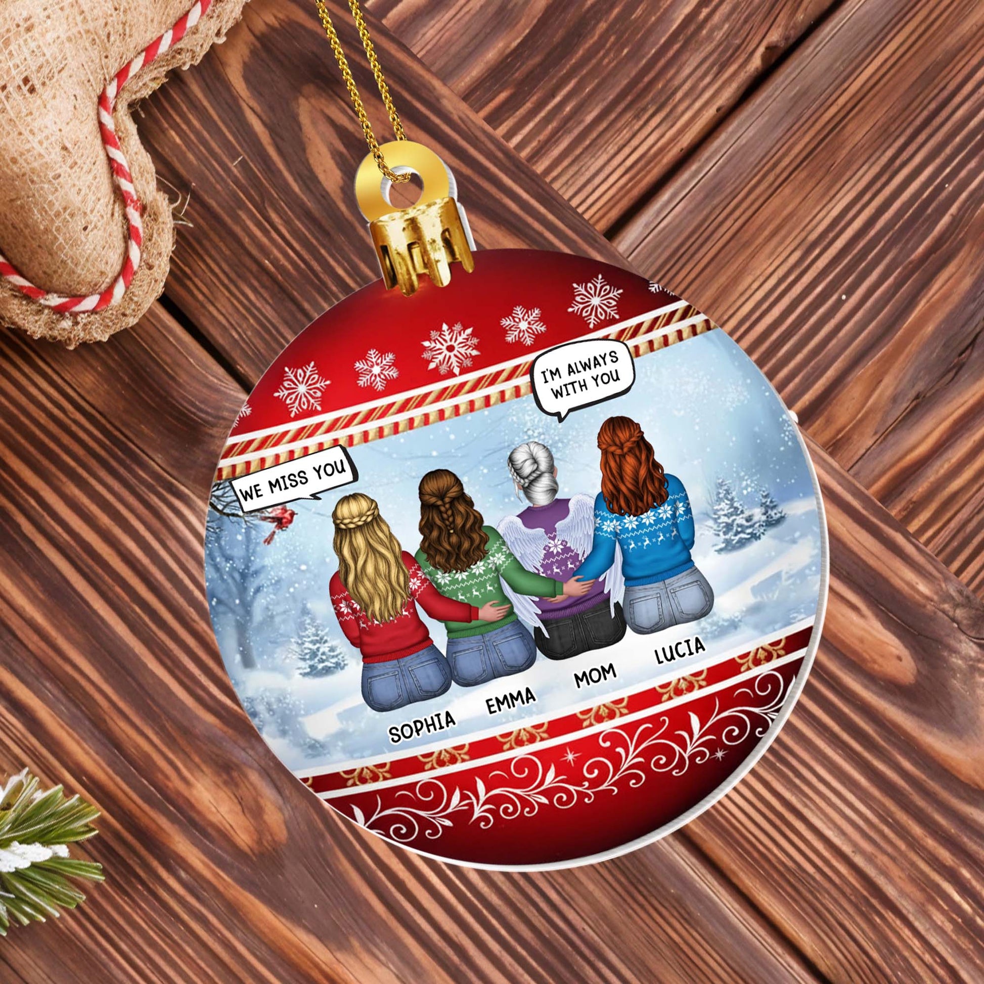 We Miss You, I'm Always With You, Snowflakes Ornament