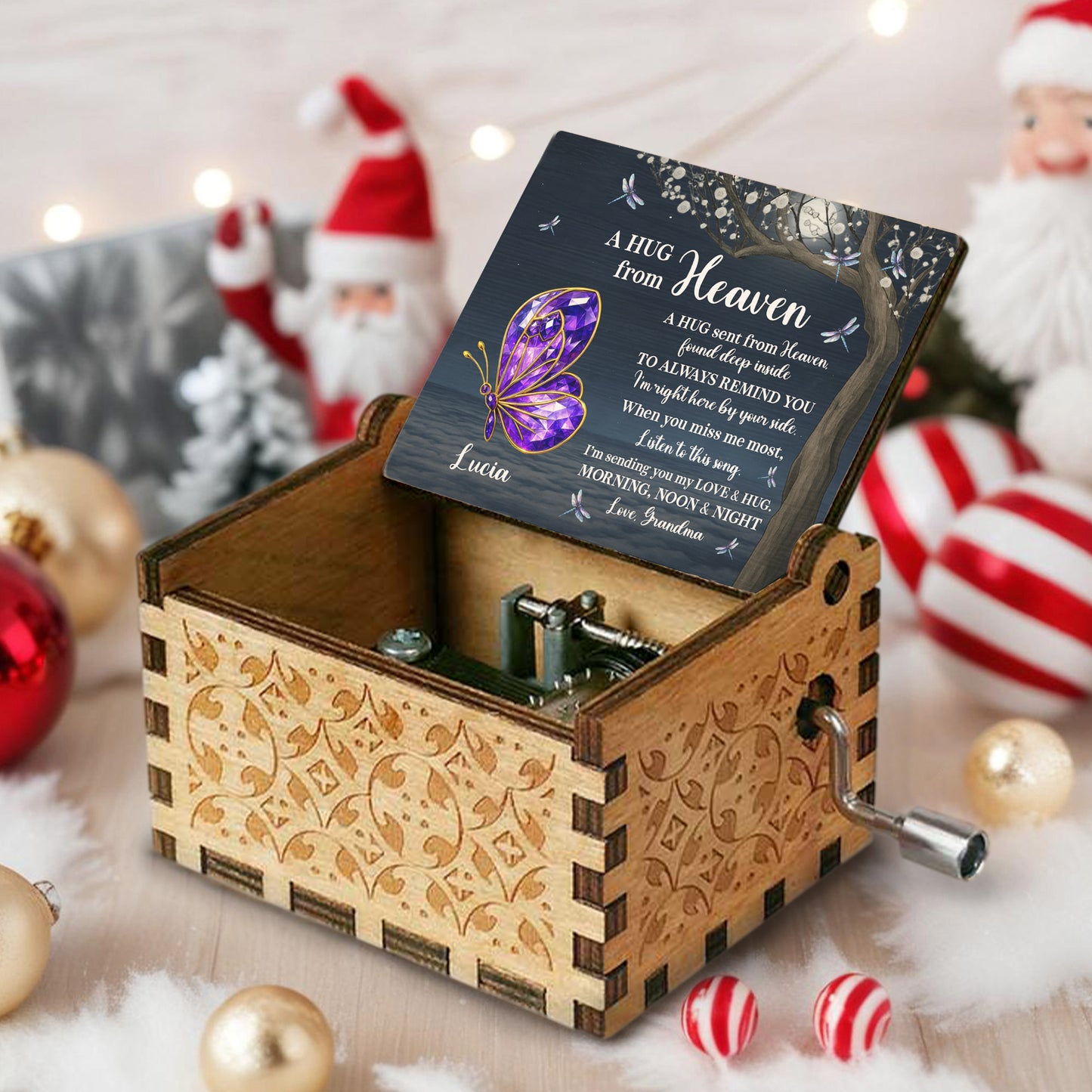 A Hug From Heaven With Butterfly And Tree Design