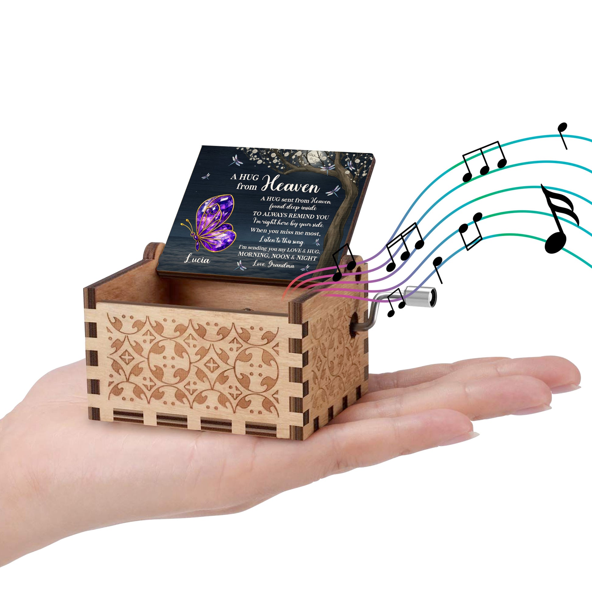 A Hug From Heaven With Butterfly And Tree Design