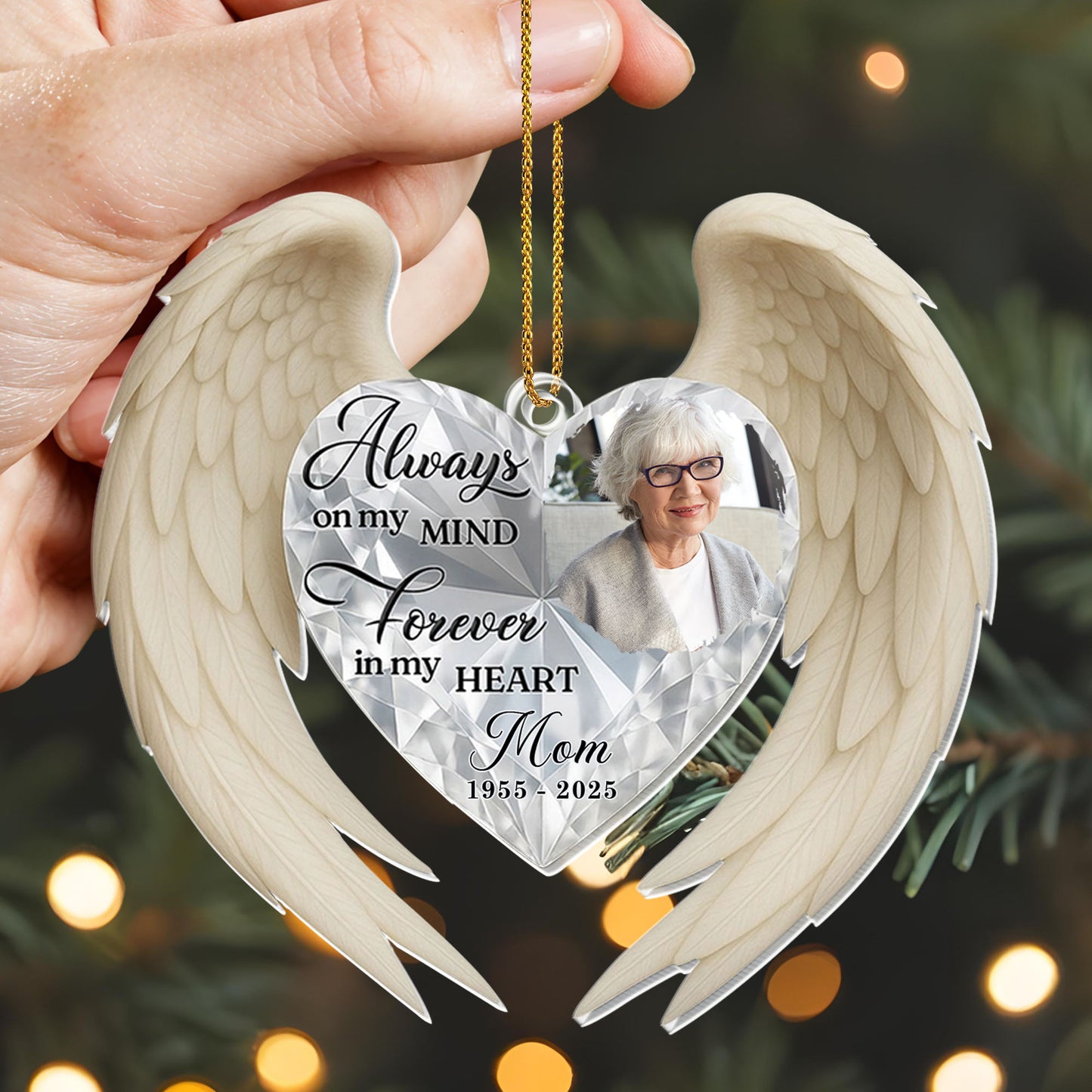 Always On My Mind, Forever In My Heart, Photo Heart With Wings