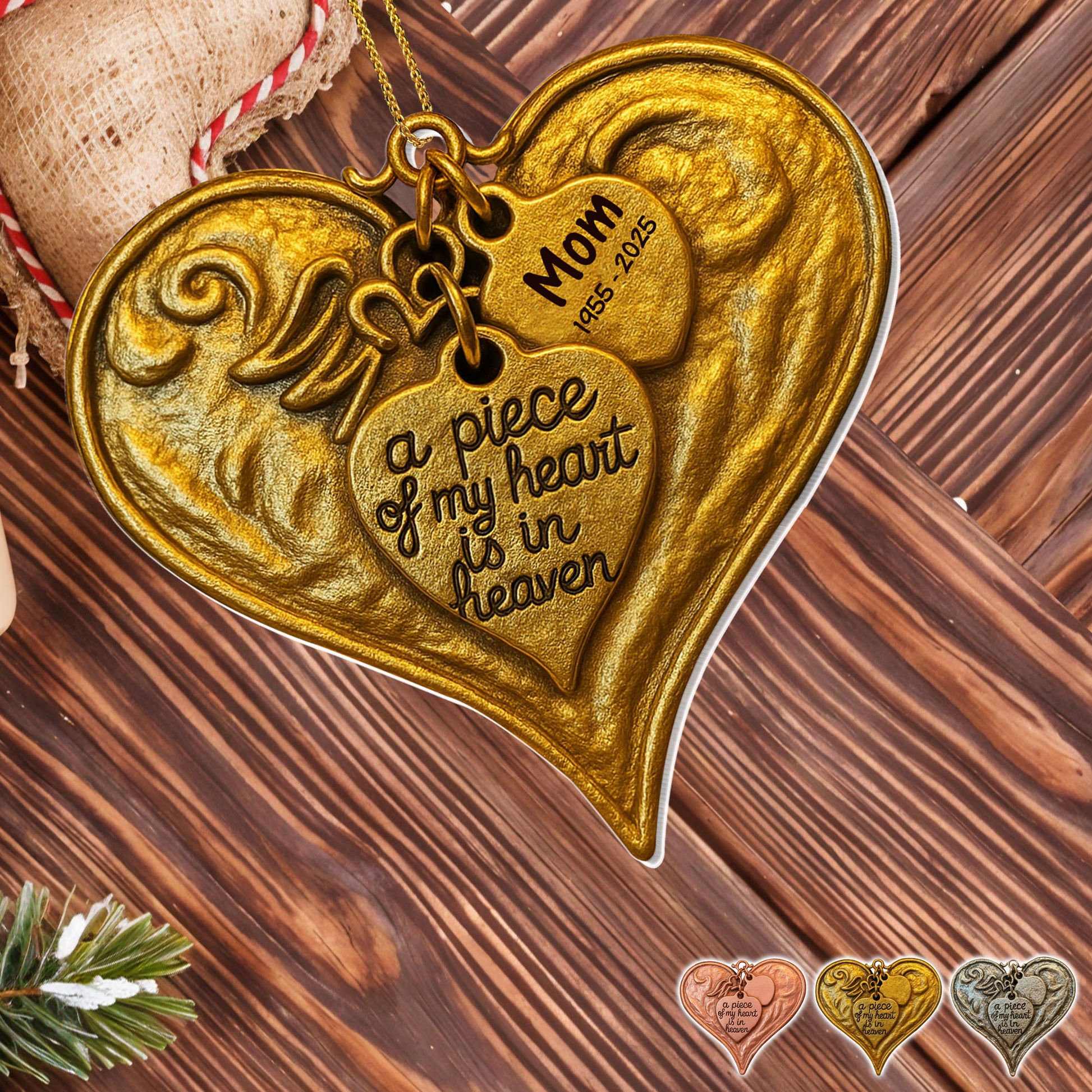 A Piece Of My Heart Is In Heaven Heart and Angel Wings