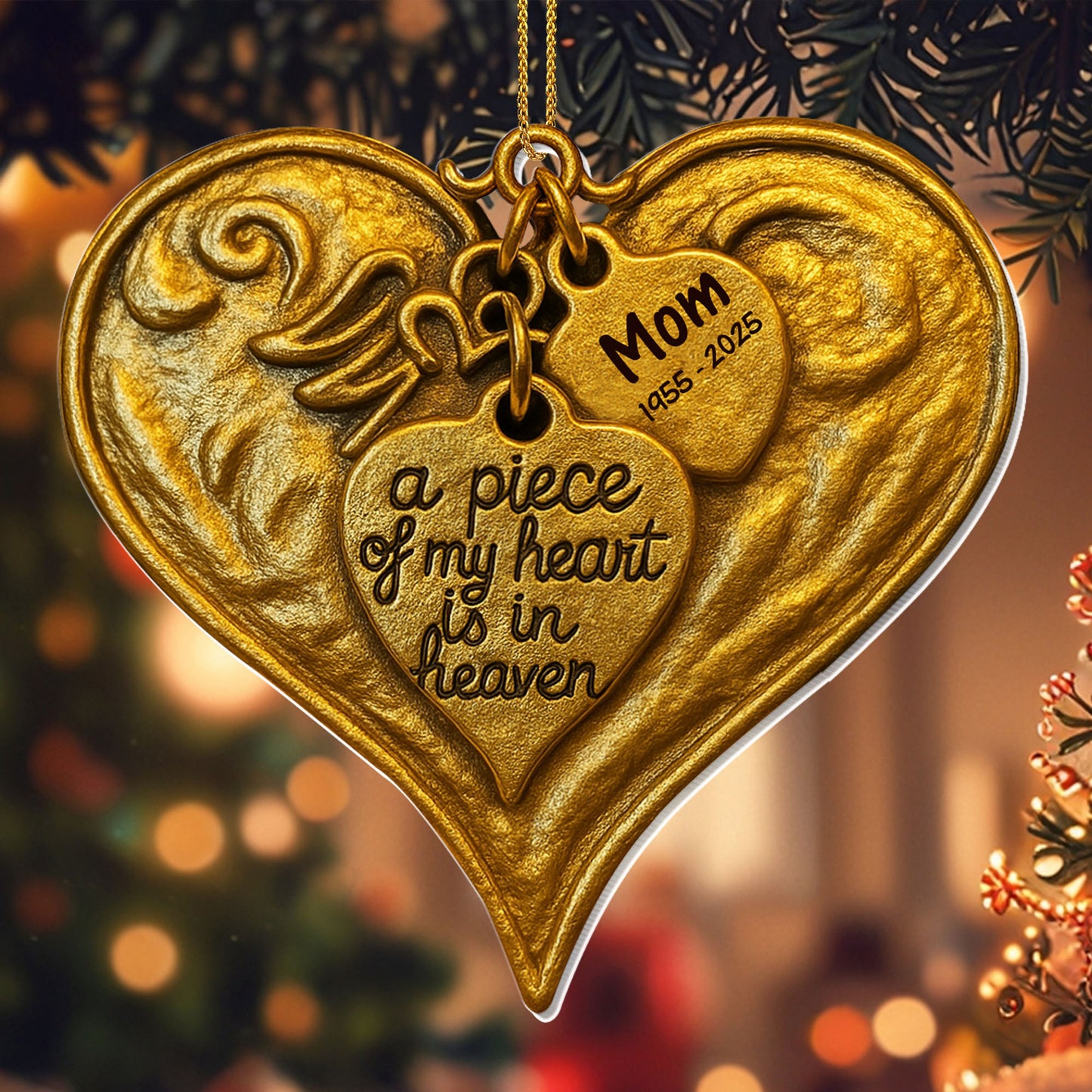 A Piece Of My Heart Is In Heaven Heart and Angel Wings