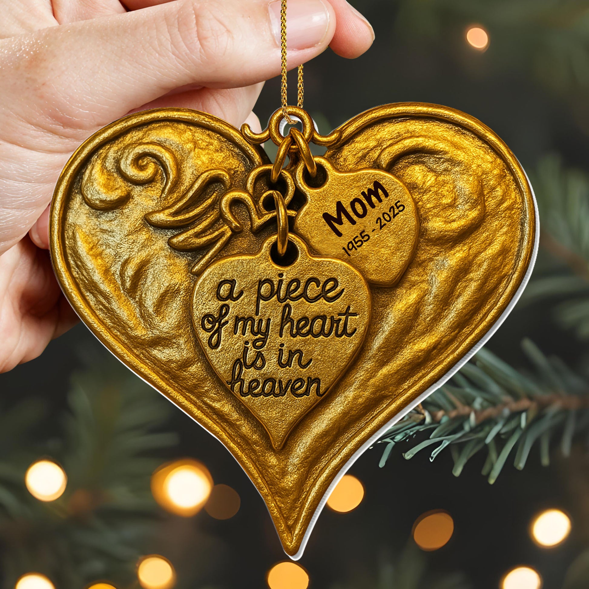 A Piece Of My Heart Is In Heaven Heart and Angel Wings